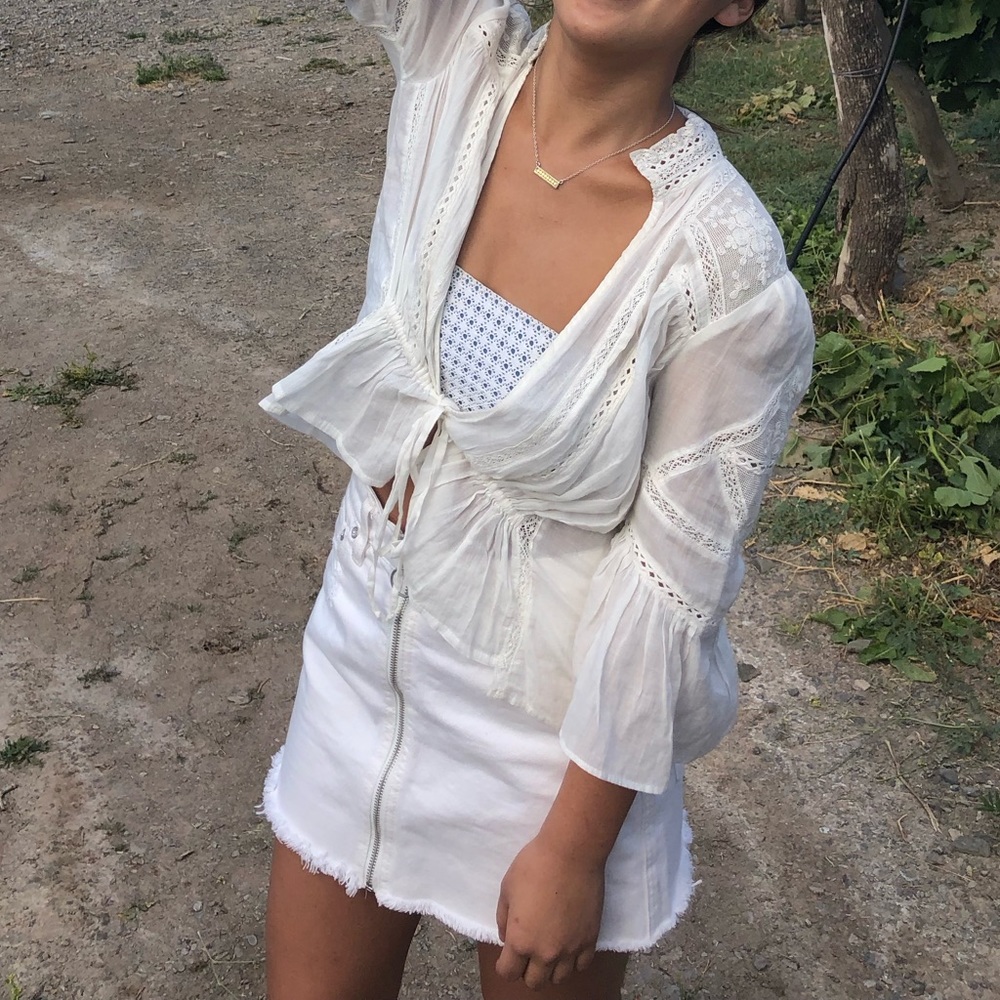 Free People delicate tie crop top